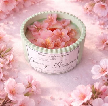 Bougie parfumée artisanale Parfum de Grasse Cire végétale Cherry blossom