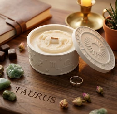 Bougie parfumées artisanale en cire végétale et parfums de Grasse  Collection Astrologique 