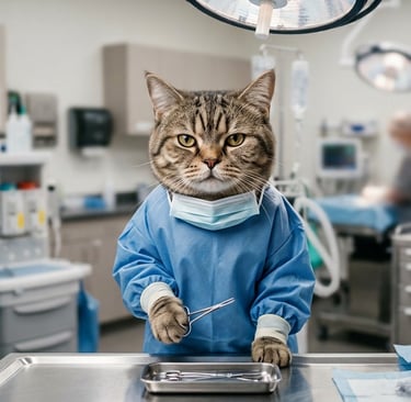 Cat undergoing surgery