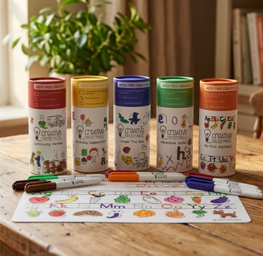 Mess-free kids drawing mat comparison showing Scribbly Kids as a cost-effective Hey Doodle alternati