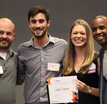 Jump Finance founder John William Meyer receiving the 2019 NPCA Innovation for Good first prize