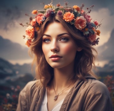 A vibrant before-and-after image showing a portrait with enhanced colors and sharpness.