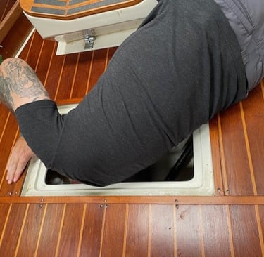 headfirst in the bilge