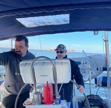 at the helm of our Catalina 42