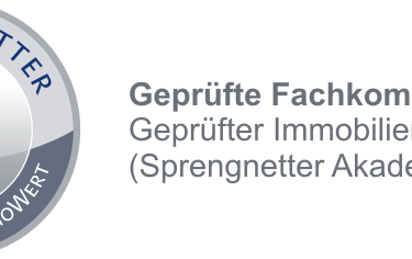 Das SPRENGNETTER Siegel "Gesicherter ImmoWert" untermauert die Fachkenntnis zur Immobilienbewertung.