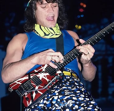Eddie Van Halen playing a Steinberger