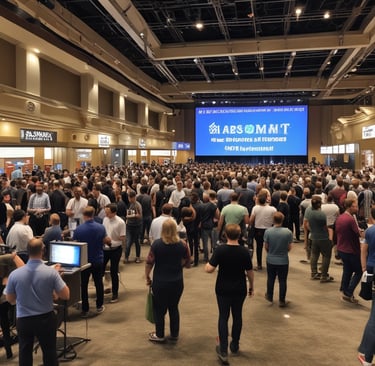 A vibrant networking event where the AB Marketing team and publisher partners engage in lively discussions.