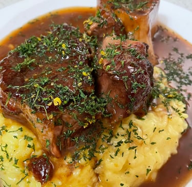 Osso bucco with saffron risotto