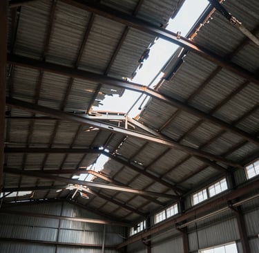 Before and after images showing restoration of a damaged wall.