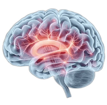 Medizinische Illustration des menschlichen Gehirns im Schlaf mit dargestellten neuronalen Verbindungen