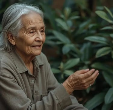 Nahaufnahme vertrauter Bewegungen älterer Hände im Alltag, ruhig und würdevoll begleitet.