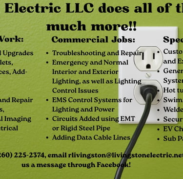 A list of our electrical repairs and upgrades.