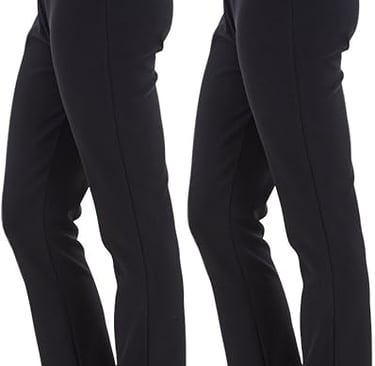 Ribbed Bootleg Stretch Trousers