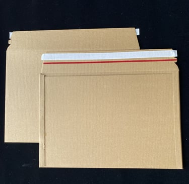 Cardboard shipping envelopes for flat goods
