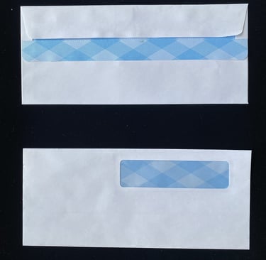 Gummed paper envelopes for mailing