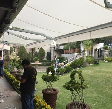 toldo de proyeccion brazos articulados 