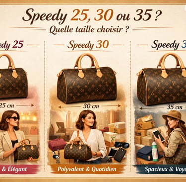 Comparaison Speedy 25 30 35 Louis Vuitton tailles sac