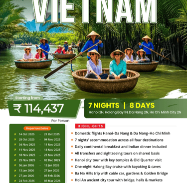 Affordable Vietnam tour package with cultural, nature and cruise experiences by Toshan Travels