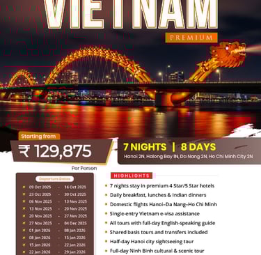 Best Vietnam tour package for couples and families by Toshan Travels India