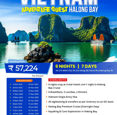 Vietnam travel package including Hanoi, Ho Chi Minh City and Ha Long Bay by Toshan Travels