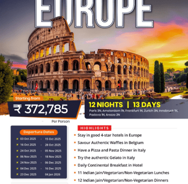 Europe tour package by Toshan Travels featuring Paris, Rome, Switzerland and iconic European landmar