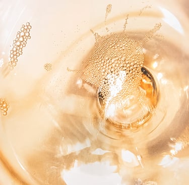 Inside of a champagne glass