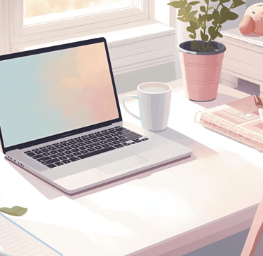 a laptop computer sitting on a desk with a laptop