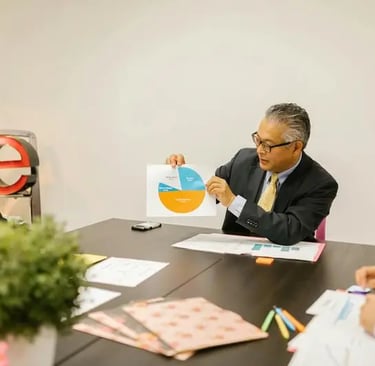 Business team discussing market entry strategy and growth planning in a corporate meeting