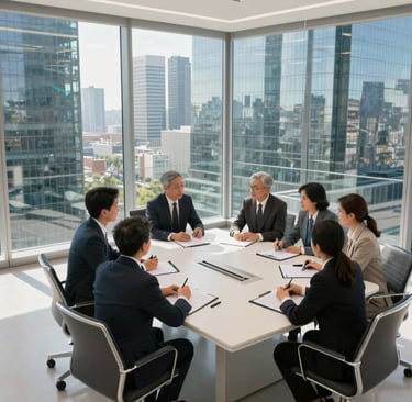 Business team discussing strategy and decision-making for B2B lead generation