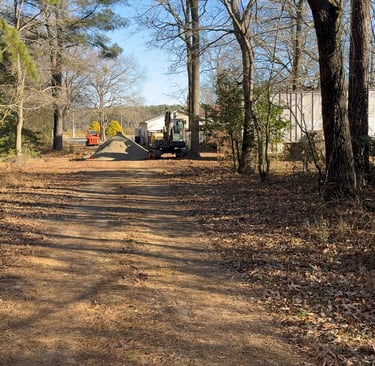 Staging for driveway repair. 