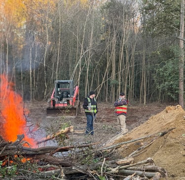 David and Patrick on fire watch duty.