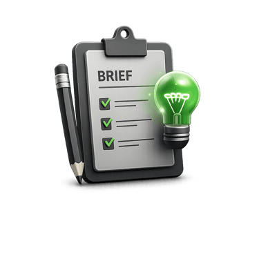 Discovery and creative brief icon for the motion graphics production workflow.