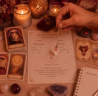 Consulta online de tarot e baralho cigano para análise de sentimentos e previsões amorosas ao vivo