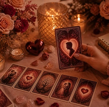 Consulta de tarot do amor com foco em pergunta sobre pessoa específica para revelar sentimentos e in