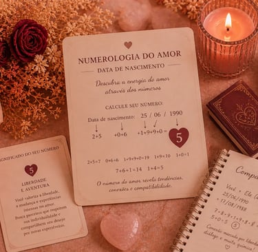 Cálculo de numerologia do amor usando nome de batismo e data de nascimento