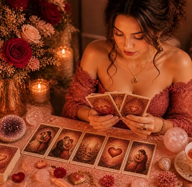 Consulta de tarot do amor online para revelações sobre relacionamentos e futuro afetivo