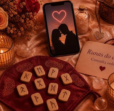 Consulta online de runas do amor com pedras nórdicas e das bruxas para aconselhamento espiritual