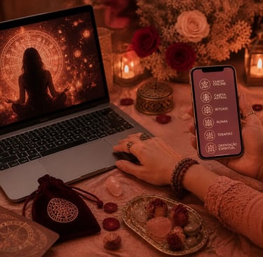 Serviços esotéricos online com consultas de tarot, numerologia e oráculos tradicionais 