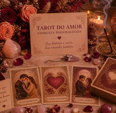 Consulta personalizada de tarot do amor online com análise profunda de sentimentos e compatibilidade