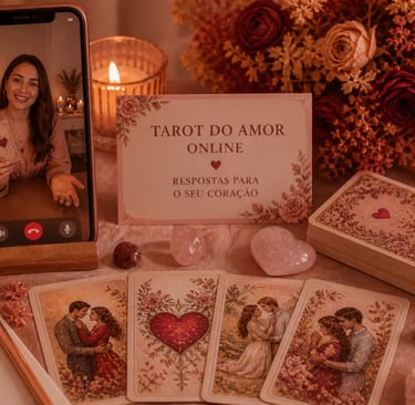 Consulta de tarot do amor online para respostas sobre relacionamentos e futuro
