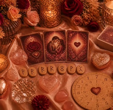 Consulta online de tarot, runas e numerologia para análise profunda do amor e relacionamentos.