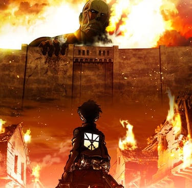 Eren Yeager observando a muralha em Attack on Titan representando o conflito ideológico da obra