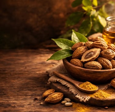 haritaki herb in a bowl