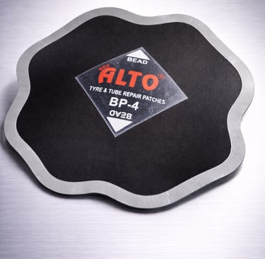 Alto BP-4 heavy duty tyre and tube repair patch for professional automotive puncture restoration.