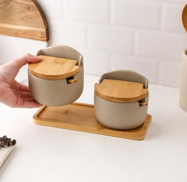 Conjunto de potes em cerâmica