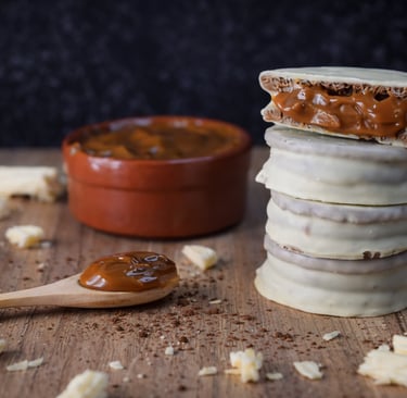 alfajor blanco de dulce de leche 