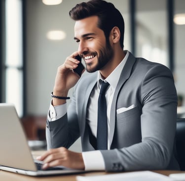 Professional office desk with accounting documents and a laptop, reflecting a calm and organized workspace.