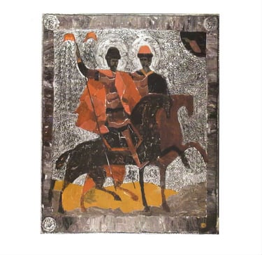san boris y san gleb es un icono basado en la escuela novgorod del siglo XIV