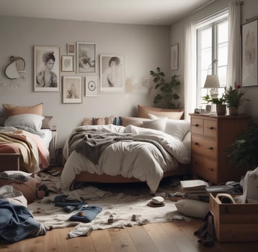 A deep-cleaned living room featuring freshly vacuumed carpet and polished furniture.