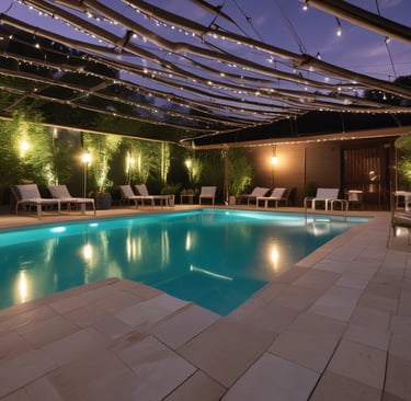 Children enjoying a colorful themed birthday party in the garden area of Monte Kurumi.
